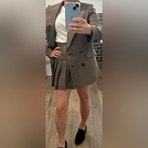 Sandro Double Breasted Jacket and Pleated Skort Set